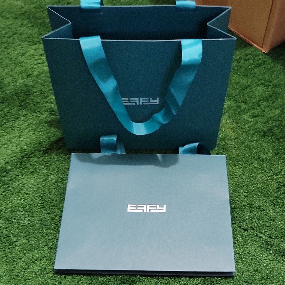 Set of 2 EFFY Gift Bags Teal Silver Mint Condition